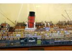 Cutaway model of Cunard's ill fated Lancastria showing the internal complexity of the ship.